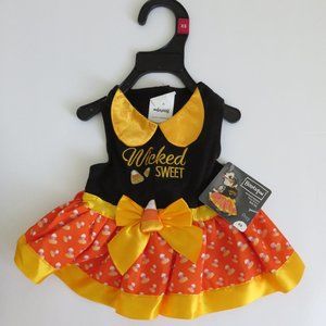 Bootique Wicked Sweet Halloween/Thanksgiving Dog Dress Candy Corn Costume Sz. XS